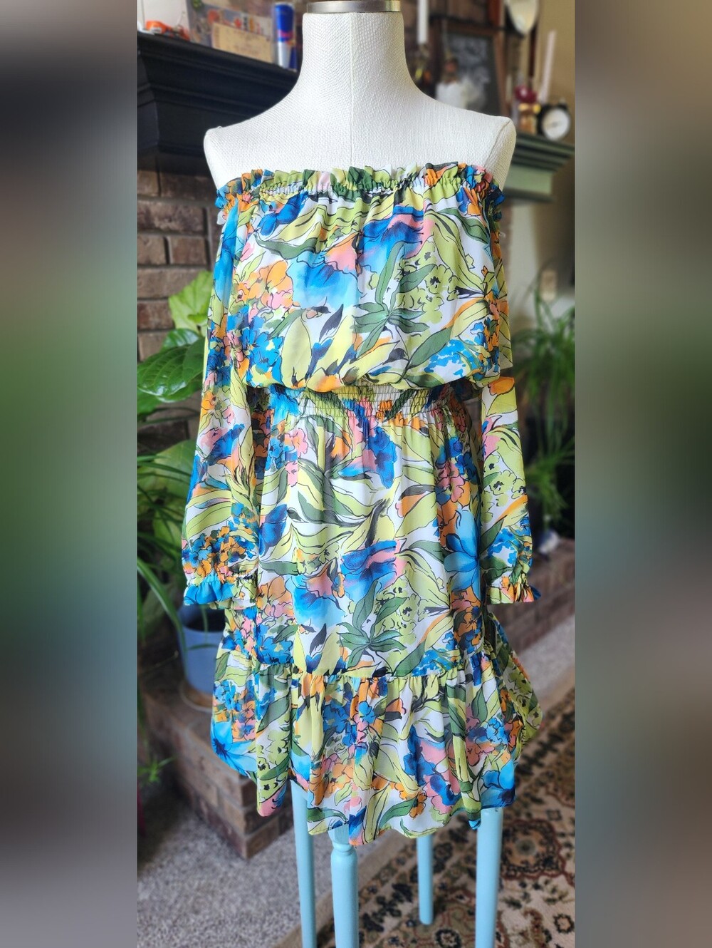 Bar III off-the-shoulder mini dress.